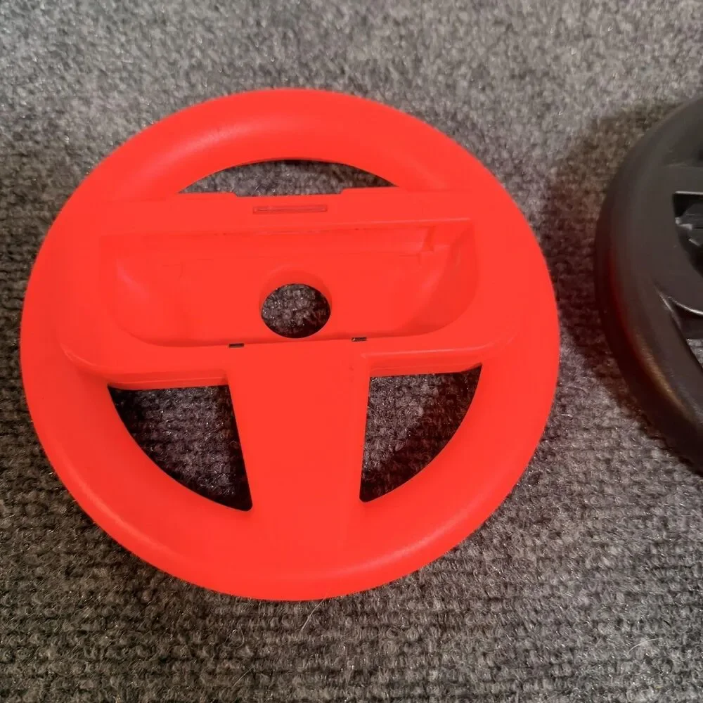 Orzly Racing Wheel Joy-Con Controller Grips Nintendo Switch Red Black Pair